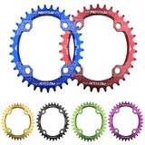 MOTSUV ronde smalle brede Chainring MTB fiets 104BCD tand plaat onderdelen elliptische plaat 32T (paars)