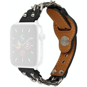 Lederen mannelijke stijl horlogeband voor Apple Watch Series 7 41mm / 6 & SE & 5 & 4 40mm / 3 & 2 & 1 38mm