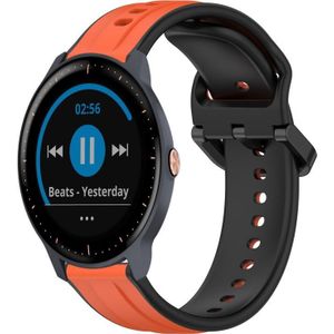 Voor Garmin Vivoactive3 Music 20 mm bolle lus tweekleurige siliconen horlogeband (oranje + zwart)