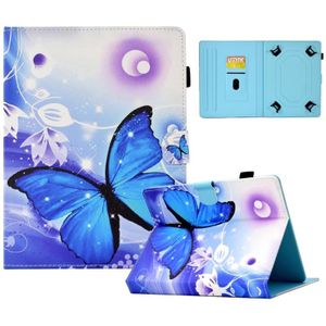 Voor 8 inch tablet Elektrisch geperst TPU lederen tablethoes (blauwe vlinder)