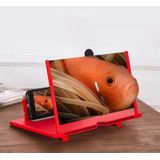 Uittrekkig scherm mobiele telefoon vergrootglas 3D Video Desktop houder van mobiele telefoon  grootte:10 inch (Rood)