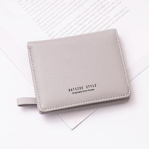 BATSIOE short type dames portemonnee kleine verse tweevoudige student tas eenvoudige multi-card portemonnee (grijs)