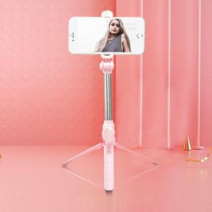 XT10 Bluetooth Statief Selfie Stick Live Mobiele Telefoon Houder (Roze)