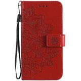 Voor Xiaomi Redmi Note 9T 5G / Note 9 5G (CN Versie) 7-Petal Bloemen Embossing Patroon Horizontale Flip PU Lederen Case met Houder & Kaart Slots & Portemonnee & Photo Frame