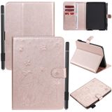 Voor Amazon Kindle Paperwhite 4 (2018) / 3 / 2 / 1 Cat Bee Embossing Pattern Shockproof Table PC Protective Horizontal Flip Leather Case met Card Slots & Pen Slot & Sleep / Wake-up Function(Rose Gold)