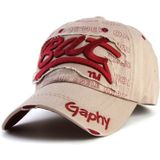 Borduurwerk brief patroon verstelbaar gebogen Eaves Baseballpet  hoofd omtrek: 54-62cm (kaki rood)