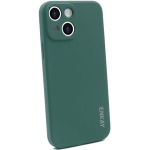 Hat-Prince ENKAY Liquid Silicone Shockproof Protective Case Cover for iPhone 13 mini(Dark Green)