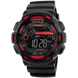 SKMEI 1243 Heren Sporthorloge Outdoor Waterproof Digitaal Horloge (Rood)