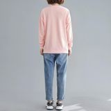 Losse buik afslanken top plus fluwelen dikke trui (kleur: roze maat: l)
