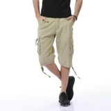 Zomer Multi-pocket Solid Color Loose Casual Cargo Shorts voor mannen (kleur: kaki grootte: 30)