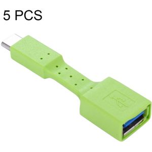 5 PCS USB-C / Type-C Man naar USB 3.0 Vrouwelijke OTG Adapter (Groen)