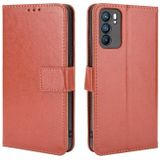 For OPPO Reno6 5G Crazy Horse Texture Horizontal Flip Leather Case with Holder & Card Slots & Lanyard(Brown)