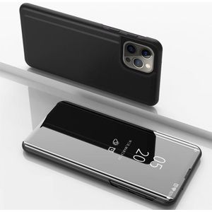 Voor iPhone 15 Pro Max vergulde spiegel horizontale flip lederen telefoonhoes met houder