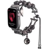 Voor Apple Watch 5 & 4 40mm / 3 & 2 & 1 38mm DIY Metal Bead Bracelet Watchband(Zwart)
