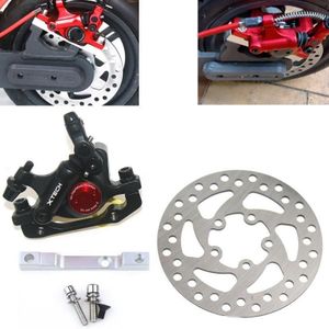 3 in 1 scooter gemodificeerde hydraulische rem + 120 mm schijfremschijf + aangepaste stoelset voor Xiaomi Mijia M365 Pro (zwarte rem + zilveren adapter)