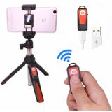 Benro MK10 mobiele telefoon Live Bluetooth Afstandsbediening Selfie Stick Statief (Oranje)