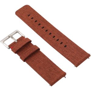 Eenvoudige mode canvas polsband voor Fitbit versa (bruin)