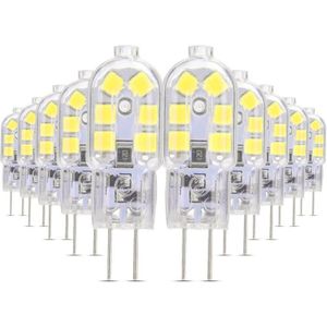 10 STKS YWXLight AC 220-240V G4 3W 12LEDs 2835SMD LED dimbare dubbele naald transparante pinda lamp (koud wit)