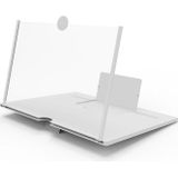 Uittrekkende scherm voor mobiele telefoon vergrootglas 3D Video Desktop houder van mobiele telefoon  grootte: 10 inch (wit)