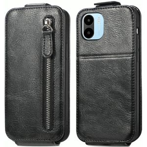 For Xiaomi Redmi A1+ Zipper Wallet Vertical Flip Leather Phone Case(Black)