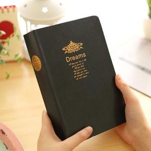Vintage Thicken draagbare notebook dagboek reis Kladblok (zwart)