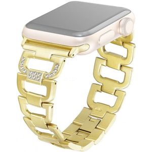 Kleurrijke diamant roestvrijstalen horlogeband voor Apple Watch serie & 44mm/3 & 2 & 1 42mm (goud)