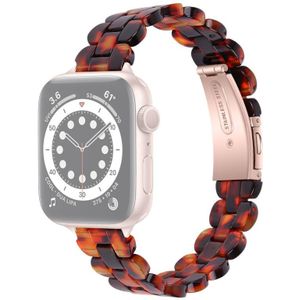 Oval Resin Replacement Strap Watchband voor Apple Watch Series 6 & se & 5 & 4 40mm / 3 & 2 &1 38mm (Schildpad)