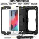 Schokbestendige kleurrijke silicagel + PC beschermende case voor iPad mini 2019/Mini 4  met houder & schouderband & hand riem & pen slot (zwart)