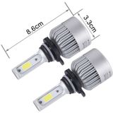 2 stks 9012 36W 4000lm 6000K auto LED koplamp met 2 COB lampen  DC 8-42V (wit licht)