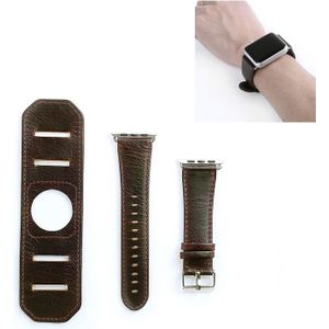 Voor Apple Watch 5 & 4 40mm / 3 & 2 & 1 38mm Crazy Horse Texture Bracelet Watchband(Donkerbruin)