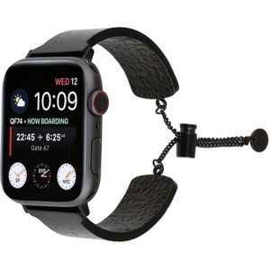 Eenvoudige 316 roestvrijstaal relif armband horlogeband voor Apple Watch serie & 40mm/3 & 2 & 1 38mm (zwart)