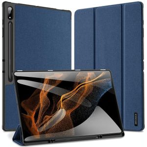Voor Samsung Galaxy Tab S9 Ultra DUX DUCIS Domo Series Doek Textuur Magnetische Lederen Tablet Case(Blauw)