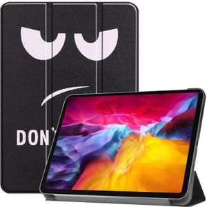 Gekleurde tekening horizontale flip pc + pu lederen geval met drie-opvouwbare houder & slaap / wake-up functie voor iPad Pro 11 (2021) (Big Eye ME)