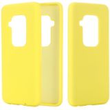 Effen kleur Liquid silicone schokbestendig volledige dekking Case voor Motorola One zoom (geel)