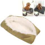 Kennel Dog Mat Dual-Use Winter Warme Kattenbakvulling  Grootte:50x60cm (Geel Wit)