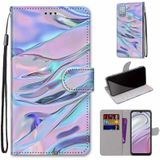 For Motorola Moto G10 / G20 / G30 Coloured Drawing Cross Texture Horizontal Flip PU Phone Leather Case with Holder & Card Slots & Wallet & Lanyard(Colorful Layer(Fluorescent Water Pattern)