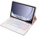 Voor Samsung Galaxy Tab A9+ X210/X215/X215 A09B-AS Candy Color Touch Backlight Bluetooth-toetsenbord lederen tablethoes met penhouder
