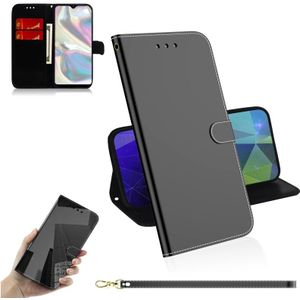 Voor Galaxy A70e Lmitated Mirror Surface Horizontal Flip Leather Case met Holder & Card Slots & Wallet & Lanyard(Black)