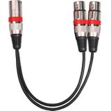 2055MFK-03 2 In1 XLR male naar dubbele vrouwelijke microfoon audio kabel  lengte: 0.3 m (rood)