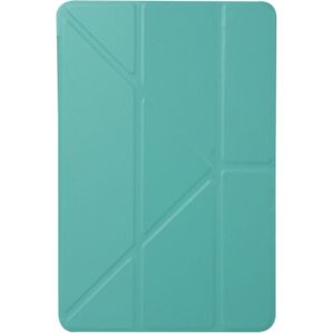 Honingraat TPU bodem geval horizontale vervorming Flip lederen case voor iPad mini 2019  met houder (mint groen)