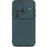 For vivo X80 Pro Accurate Hole Lambskin Texture Genuine Leather Phone Case(Green)