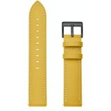 Voor Amazfit GTR 3 / GTR 3 Pro First Layer Leather Car Line Solid Color Watch Strap (Geel)