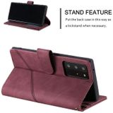 Voor Samsung Galaxy Note20 Ultrahuid Feel Business Horizontale Flip PU Lederen Case met Houder & Multi-Card Slots & Portemonnee & Lanyard & Photo Frame (Wine Red)