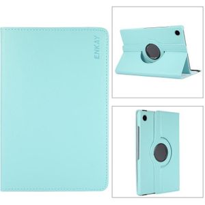 Voor Samsung Galaxy Tab A8 10.5 2021 X200 / X205 Enkay 360 Graden Rotatie Litchi Leather Smart Case (Light Blue)