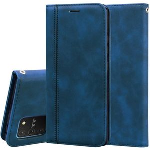 Voor Samsung Galaxy S10 Lite / A91 Frosted Business Magnetic Horizontal Flip PU Leather Case met Holder & Card Slot & Lanyard(Blauw)