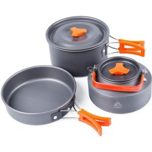 Hewolf 1692 Outdoor Camping servies potten Cookwear set voor 2-3 persoon