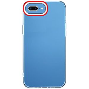 Transparante siliconencase voor iPhone 8 Plus / 7 Plus (rood en wit)