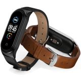 For Xiaomi Mi Band 6 / 5 / 4 / 3 Mijobs CS Microfiber Leather Replacement Watchband(Brown + Silver)