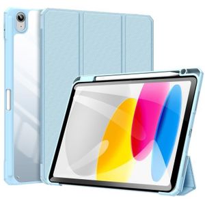 For iPad 10th Gen 10.9 2022 DUX DUCIS TOBY Series Antiskid Leather Smart Tablet Case(Blue)