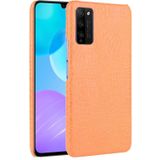 Voor Huawei Honor 30 Youth/Honor 30 Lite Schokbestendige Krokodiltextuur PC + PU Case(Oranje)